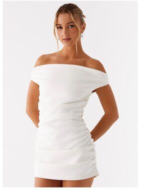 NWT Peppermayo White Off-Shoulder Mini Dress